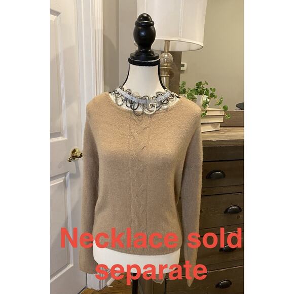 Wet Seal Long Sleeve Backless Asymetrical Sweater S Beige Camel Tan - Picture 8 of 9